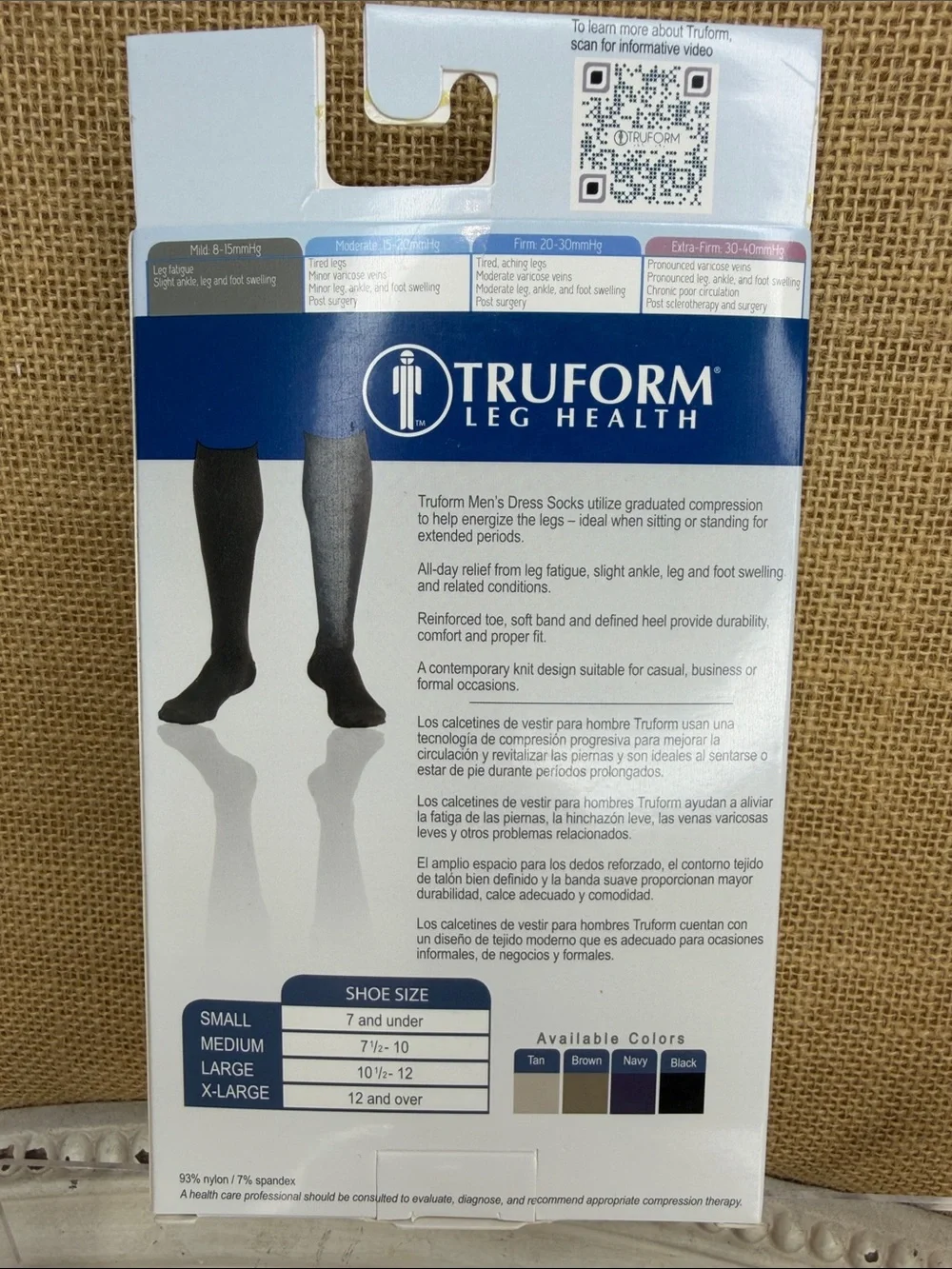 TRUFORM Men's Dress Compression Socks - Black